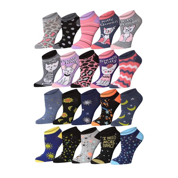 Tipi Toe Women’s Low-Cut Sock Bundle – 20 Pair Value Mega Pack