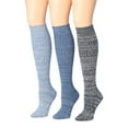thumbnail image 1 of Tipi Toe Women's 3 Or 6-Pairs Ragg Marled Ribbed Mid-Calf High Wool-Blend Boot Socks (3-pairs (WK02-E)), 1 of 3