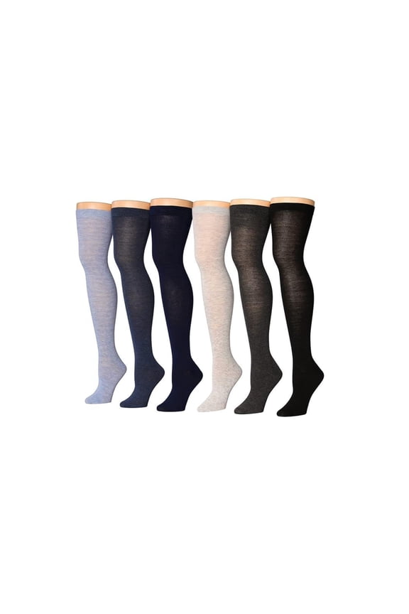 Tipi Toe Women's 3-Pack Knee High Socks - Classic Patterns Polyester Blend Over-the-Knee Socks for Work, and Fashion