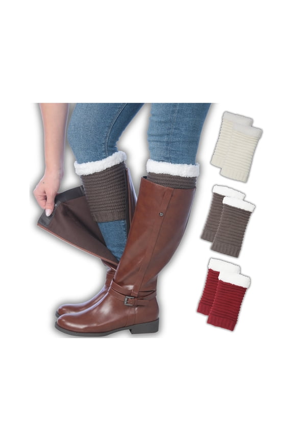 Women's 3 Pairs Knitted Boot Cuffs Short Boot Socks and Leg Warmers