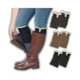 thumbnail image 1 of Tipi Toe Women's 3 Pairs Knitted Leg Warmer Button Ragg Boot Cuffs, One Size,S&L-LW35, 1 of 4