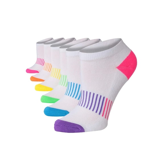 Tipi Toe Womens Moisture-Wicking Sports Socks Multicolor Bundle (6 Pairs)