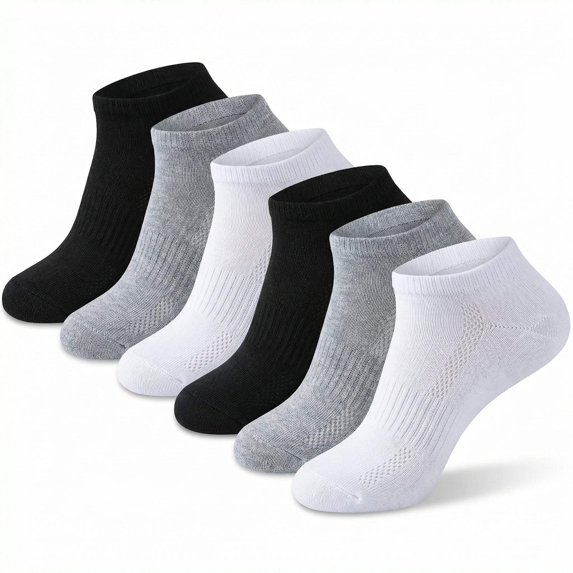 Tipi Toe Women's 6-Pack Athletic Cushioned Comfort Arch Support Socks