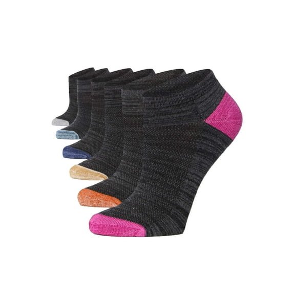 Tipi Toe Ladies Cushioned Athletic Ankle Socks Value Pack (6 Pairs)