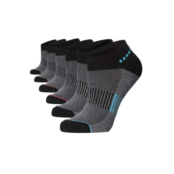 Tipi Toe Ladies Cushioned Athletic Ankle Socks Value Pack (6 Pairs)