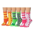 thumbnail image 1 of Tipi Toe Women's 6-Pairs Patterned & Solid Anti-Skid Soft Fuzzy Crew Socks FZ14, 1 of 1