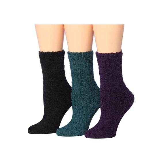 Tipi Toe Women's Comfort Fuzzy Socks Multi-Pack for Indoor Wear