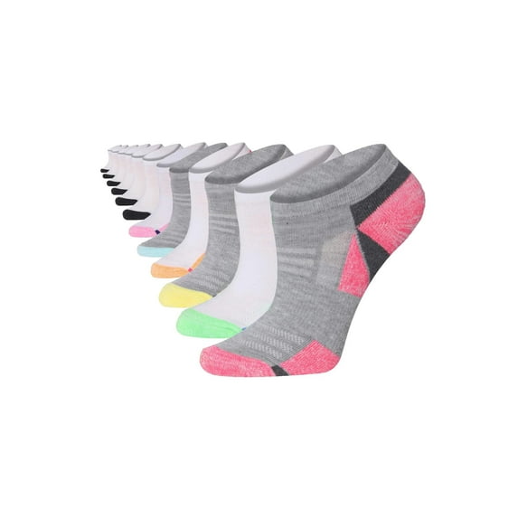 Tipi Toe Cushioned Sport Socks for Women Multi-Color (12 Pairs)