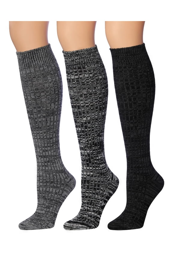 Women’s Essential Knee-High Socks – 3-Pair with Breathable Fabric and Reinforced Durability
