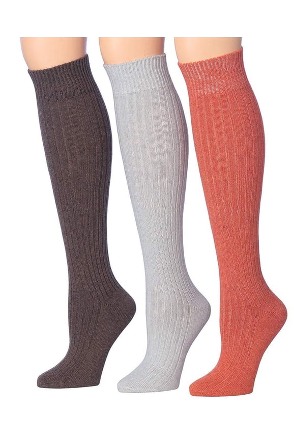 Women’s Essential Knee-High Socks – 3-Pair with Breathable Fabric and Reinforced Durability