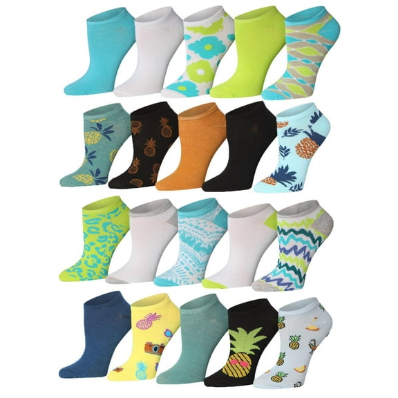 TIPITOE Women’s & Girl's Everyday Comfort Ankle Socks – Classic Fit Mega Pack (20 Pairs)