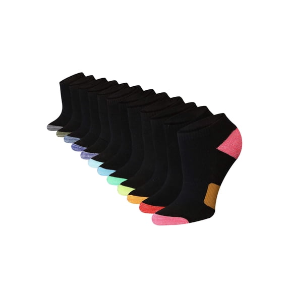 Tipi Toe Women's Athletic Ankle Socks with Arch Support 12-Count