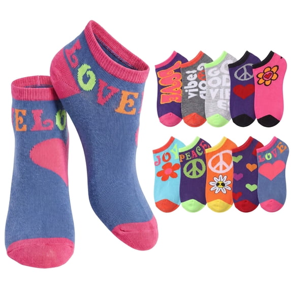 Tipi Toe Women's Playful Pattern Ankle Socks - Mega Value Pack (10 Pairs)