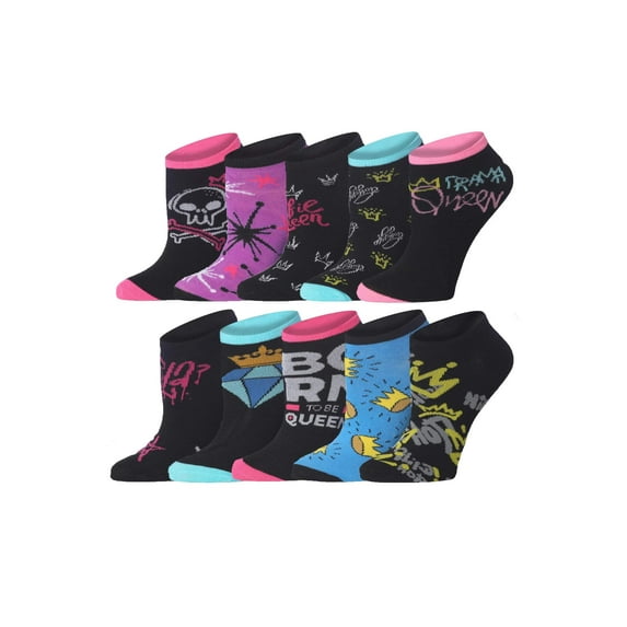 Tipi Toe Women's Playful Pattern Ankle Socks - Mega Value Pack (10 Pairs)