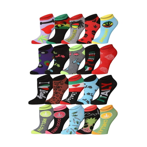 Tipi Toe Women’s Variety Low-Cut Socks – Fashion Mega Pack (20 Pairs)