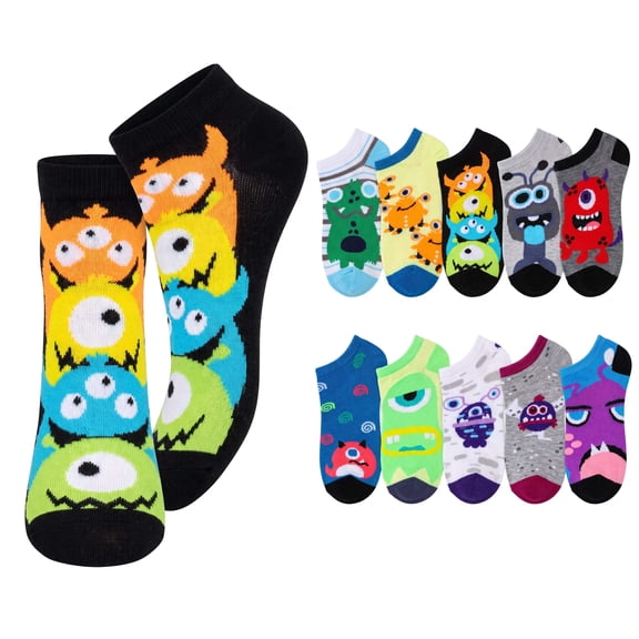 Tipi Toe Women's Playful Pattern Ankle Socks - Mega Value Pack (10 Pairs)