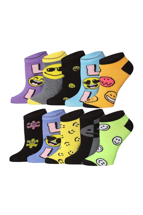 Novelty Print Low-Cut Women's Socks - 10 Pair Variety Pack