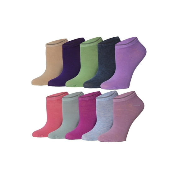 TIPITOE Women's Fun Printed No-Show Ankle Socks Mega Pack - 10 Pairs Assorted Designs