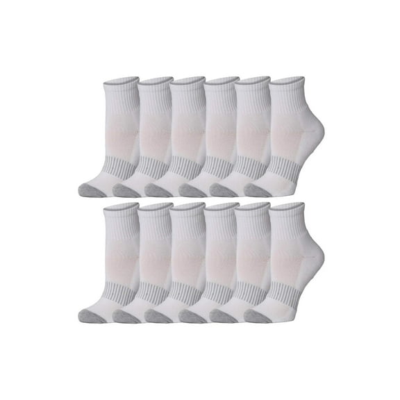 Tipi Toe Athletic Quarter Length Socks Women's Colorful Workout Pack (12 Pairs)