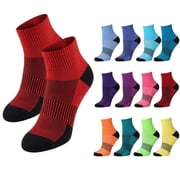 Tipi Toe Athletic Quarter Length Socks Womens Colorful Workout Pack 12 Pairs