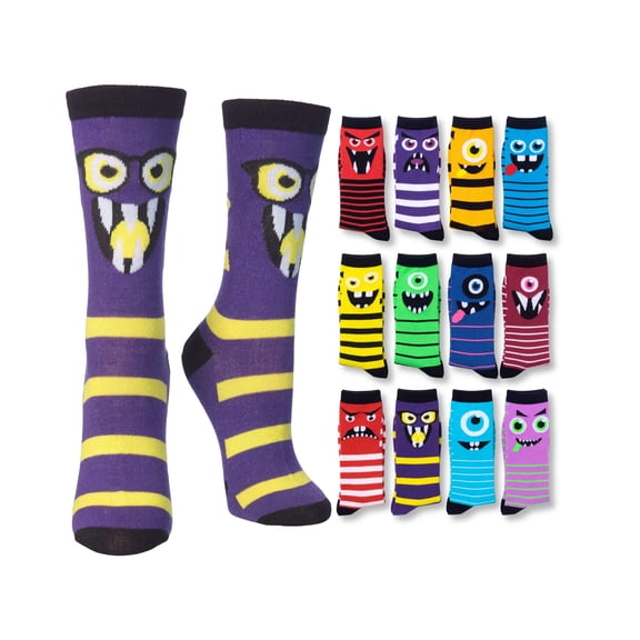 Tipi Toe Colorful Crew Socks for Women – 12-Pack Everyday Comfort Fit