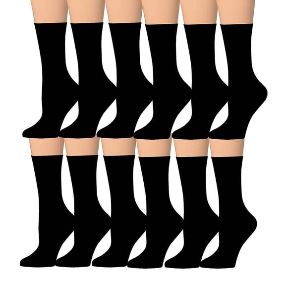 Tipi Toe Womens Versatile Crew Socks – Colorful, Comfortable & Durable for Daily Use (12-Pack)