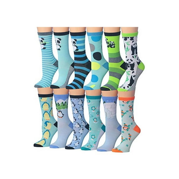 Tipi Toe Womens 12-Pack Ribbed Crew Socks – Women's Casual, Dress, and Everyday Wear