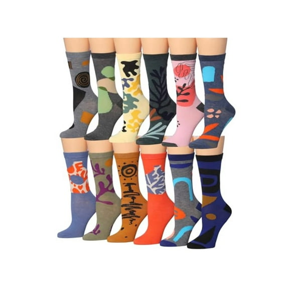Tipi Toe Womens 12-Pack Ribbed Crew Socks – Women's Casual, Dress, and Everyday Wear