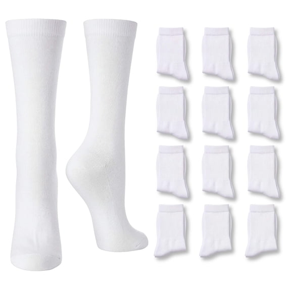 Tipi Toe Womens Classic Crew Socks for Women – Soft, Stylish, and Colorful 12-Pack Set