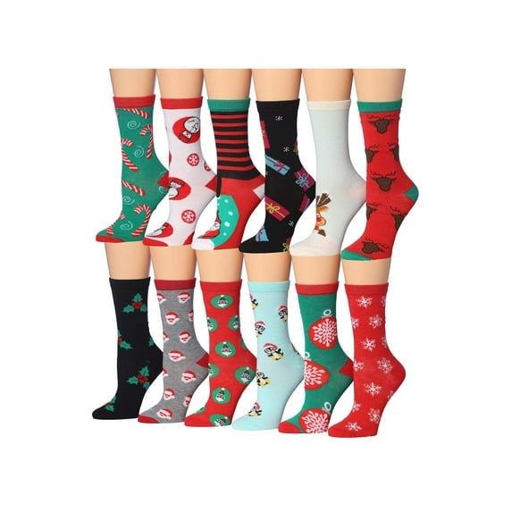 Tipi Toe Womens Classic Crew Socks for Women – Soft, Stylish, and Colorful 12-Pack Set