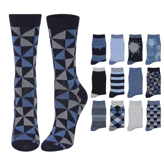 Tipi Toe Womens Classic Crew Socks for Women – Soft, Stylish, and Colorful 12-Pack Set