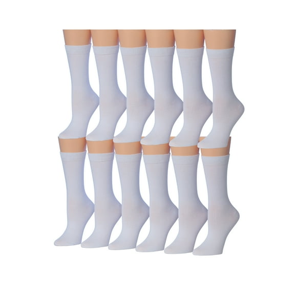 Tipi Toe Womens Classic Crew Socks for Women – Soft, Stylish, and Colorful 12-Pack Set