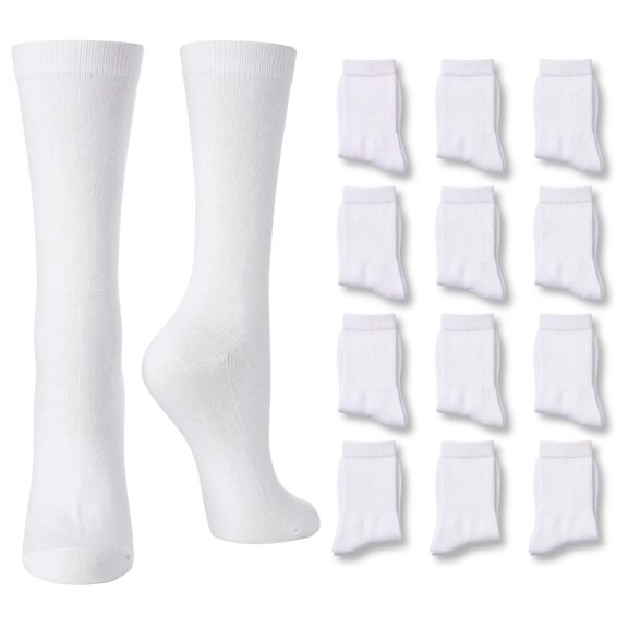 Tipi Toe Womens Classic Crew Socks for Women – Soft, Stylish, and Colorful 12-Pack Set