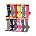 thumbnail image 1 of Tipi Toe Women's Comfortable Ribbed Crew Socks – Classic & Bright Colors for Daily Wear (12 Pairs), 1 of 5