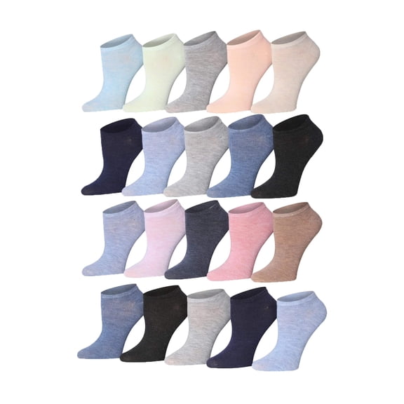 Tipi Toe 20-Pack Women’s Fun Low-Cut Socks, Vibrant & Fashionable