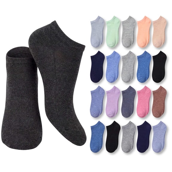 Tipi Toe 20-Pack Womens Fun Low-Cut Socks, Vibrant & Fashionable