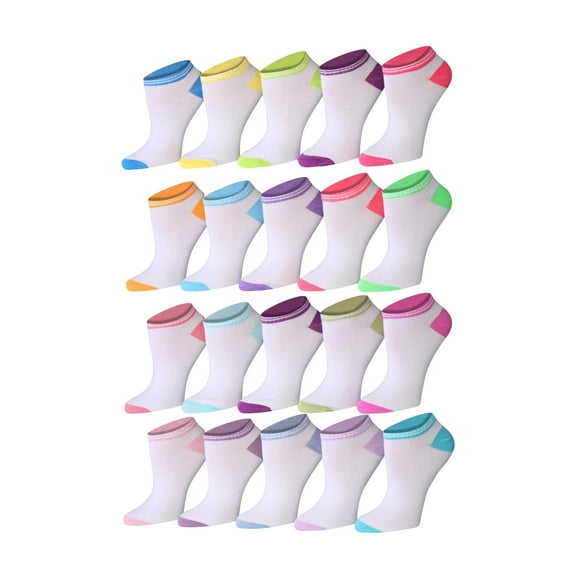Tipi Toe 20-Pack Women’s Fun Low-Cut Socks, Vibrant & Fashionable