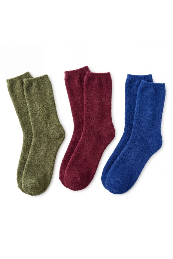 Women's Cozy Non-Slip Fuzzy Socks 3-Pack, Multiple Colors