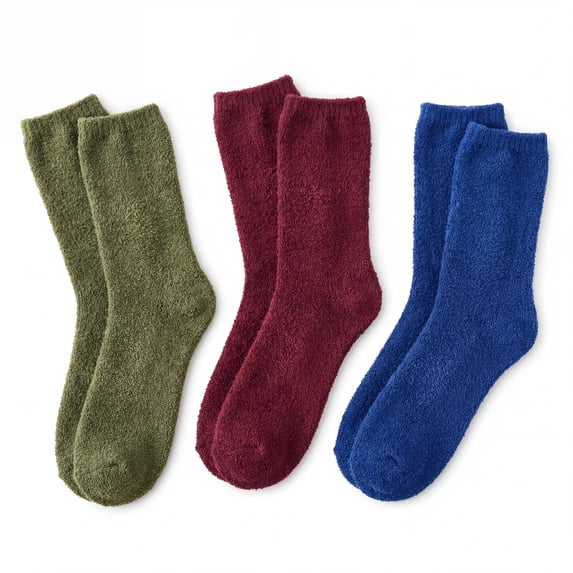 Tipi Toe Women's Cozy Non-Slip Fuzzy Socks 3-Pack, Multiple Colors