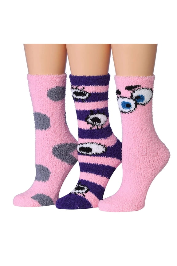 Women's Cozy Non-Slip Fuzzy Socks 3-Pack, Multiple Colors