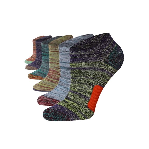 Tipi Toe Womens Moisture-Wicking Sports Socks Multicolor Bundle (6 Pairs)