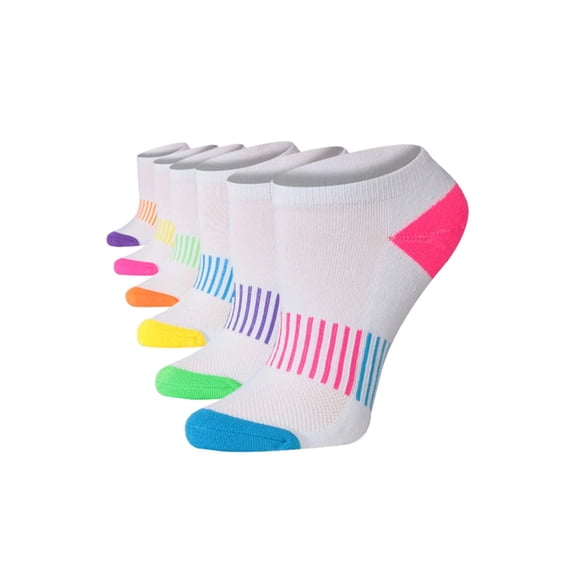 Tipi Toe Womens Moisture-Wicking Sports Socks Multicolor Bundle (6 Pairs)