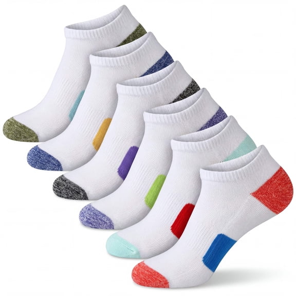 Tipi Toe Women's Athletic Performance Low Cut Socks 6-Pack