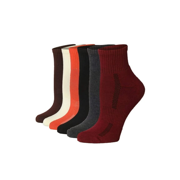 Tipi Toe Women's 6-Pairs Athletic Performance Quarter Socks | Moisture-Wicking Sports Socks