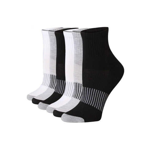 Tipi Toe Women's 6-Pairs Athletic Performance Quarter Socks | Moisture-Wicking Sports Socks