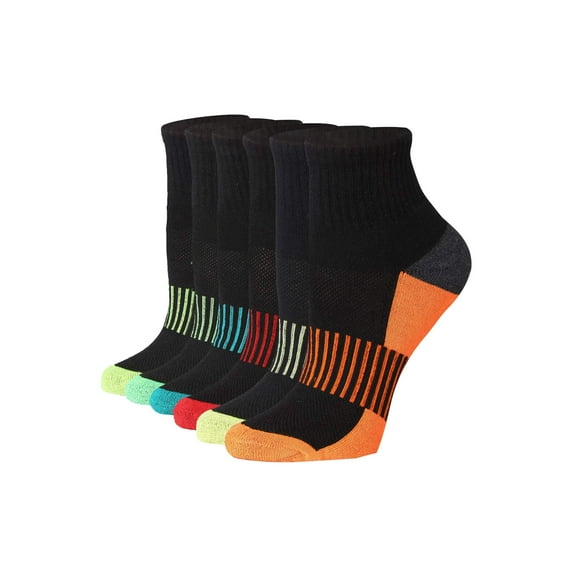 Tipi Toe Women's 6-Pairs Athletic Performance Quarter Socks | Moisture-Wicking Sports Socks