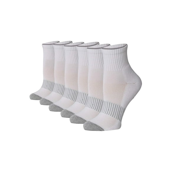 Tipi Toe Women's Athletic Quarter Socks 6-Pack Moisture-Wicking Performance Sport Anklets