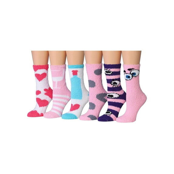 Tipi Toe Womens Ultra-Soft Non-Skid Slipper Socks Value Pack