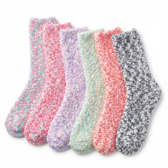 Tipi Toe Womens Premium Microfiber Non-Slip Socks 6-Count Pack