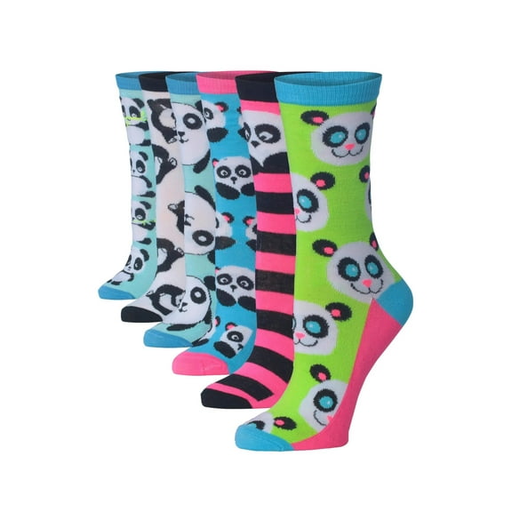 Tipi Toe Womens Essential Multi-Color Crew Socks – Fashionable & Stretchy 6-Pack